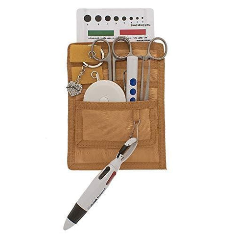 Nurse Organizer Pouch with Stainless Steel & White Instruments - Assorted Colors Yellow Nurse Kits