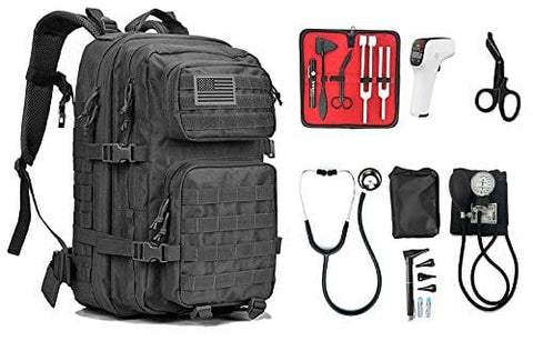 Military Style Medical Starter Kit Stethoscope Blood Pressure Monitor and More EMT Gear