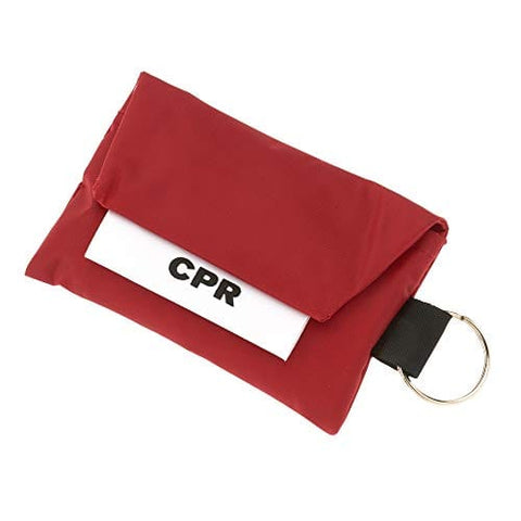50 Pack CPR Face Mask Key Chain Kit with Gloves | One Way Valve Face Shield Mask First Aid Kit by AsaTechmed || for Travel, Home, Office, Boat, Car, EMS, Firefighters, Nurses, First Responders (Red) CPR Masks