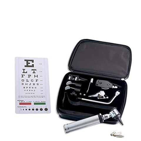ASA TECHMED 2-in-1 Diagnostic Kit Multi-Function Scope for ENT & Eye Examination- Kit for Home and Medical Students - Sight Chart, Replacement Tips, Easy to Carry Case Otoscopes