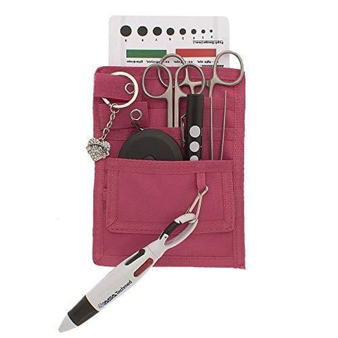 Nurse Organizer Pouch with Stainless Steel & Black Instruments - Assorted Colors Light Pink Nurse Kits