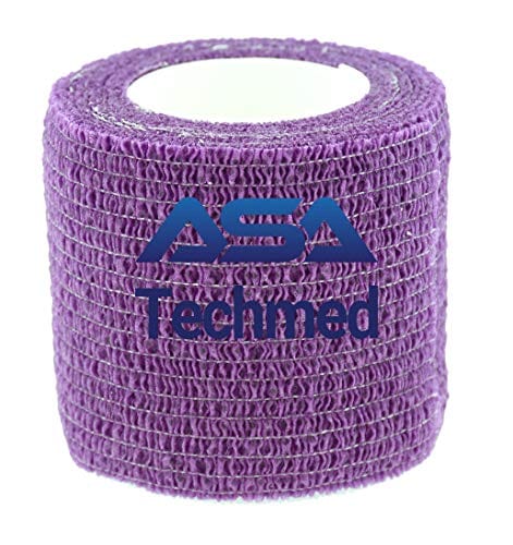 ASA TECHMED - 12 Pack, Red 2” x 5 Yards, Self-Adherent Cohesive Tape, Strong Sports Tape for Wrist, Ankle Sprains & Swelling, Self-Adhesive Bandage Rolls Cohesive / Self Adhesive Bandages