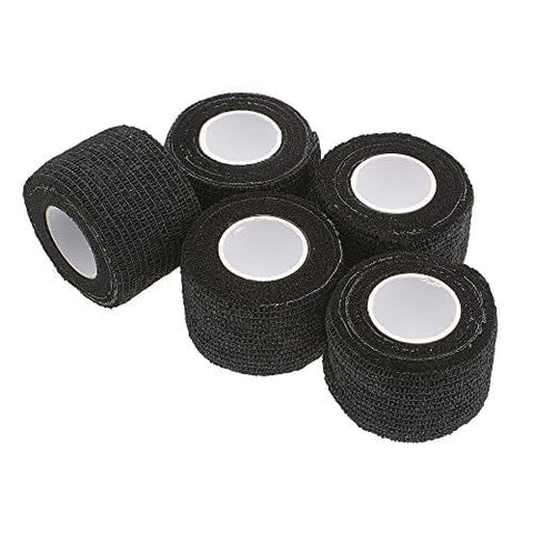 ASA Techmed 5pcs 1.5" x 5 yds Self Adherent Bandage Wraps - Athletic Tape, Cohesive Tape, Vet Wraps, Tattoo Grip Cover, First Aid, Strong Easy Tear Self Adhesive Wrap for Sports, Wrist, Ankle Sports