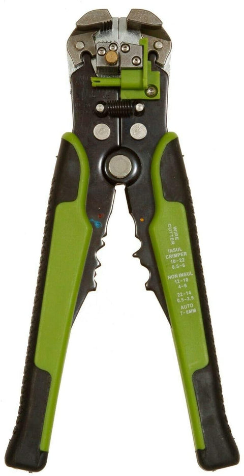 Self-Adjusting Insulation Wire Stripper/cutter/crimper tool Automatic Plier 8" Green Wire Strippers / Crimpers