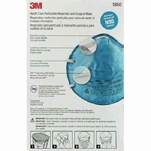 3M™ N95 1860 Health Care Particulate Respirator Surgical Mask BOX of 20 MASKS PPE Essentials