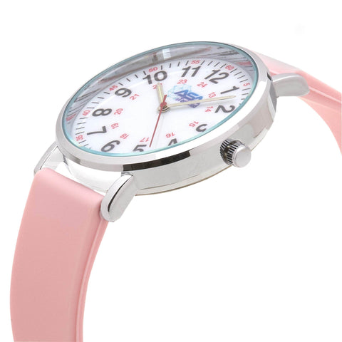 Nurse Watch with 30 Pulsometer, Silicone Band, Second Hand, and Military Time - Assorted Colors Nurse Watches