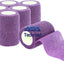 Self-Adherent Cohesive Tape Rolls in Assorted Sizes and Colors Purple 6-Pack Cohesive / Self Adhesive Bandages