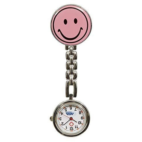 Stainless Steel Nurse Lapel Clip Watch/ FOB Pocket Watch - Assorted Colors Pink Nurse Watches