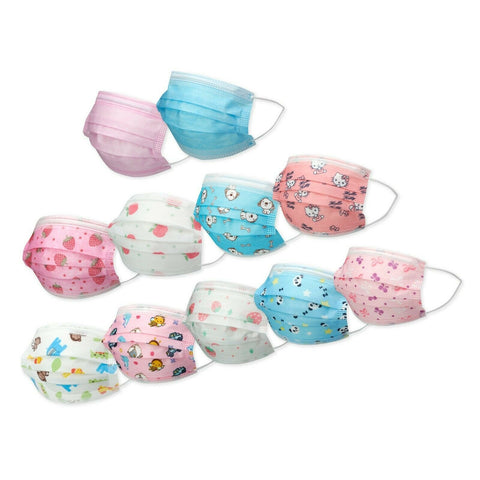 Kids Disposable Face Mouth Mask 3-Ply with Ear Loop 50-Pack Children's Mask Face Masks