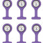 Silicone Nurse Watch with Pin Clip/ Medical Brooch Fob Watch - Assorted Colors Purple 6 Nurse Watches