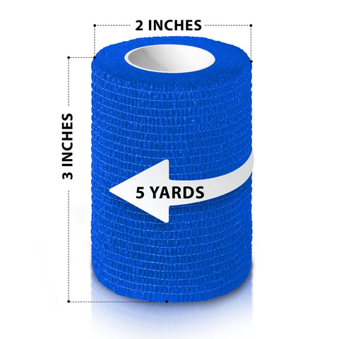 Roll of elastic bandage with measurements on a white background