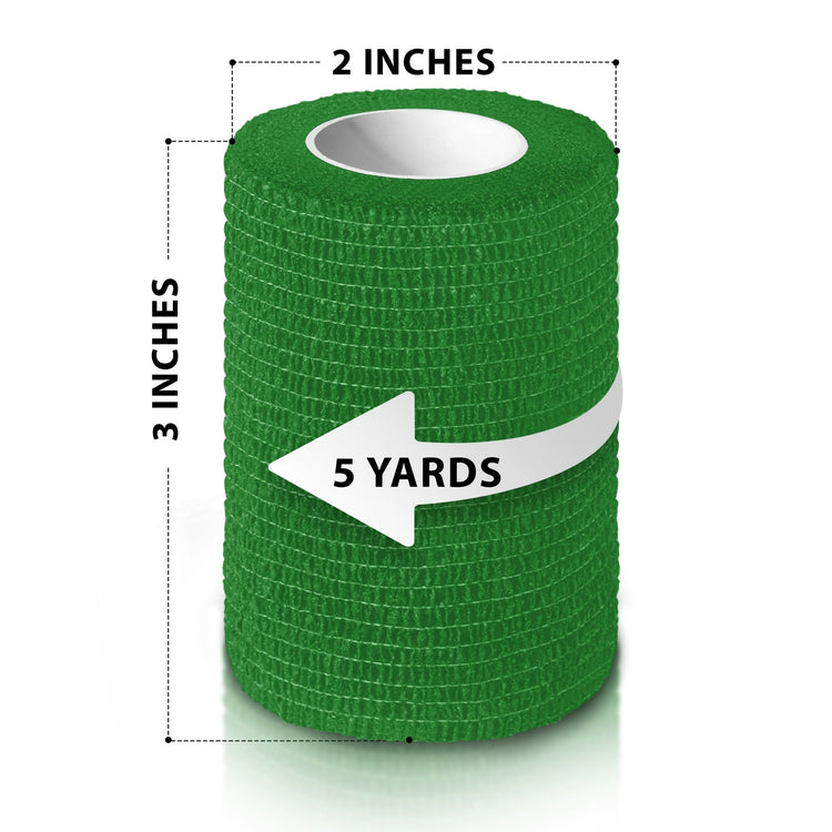 10 Pack Self - Adherent Cohesive Tape – 3" x 5 Yards Sports Bandage Rolls - ASA TECHMED
