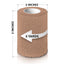 Roll of elastic bandage with measurements on a white background