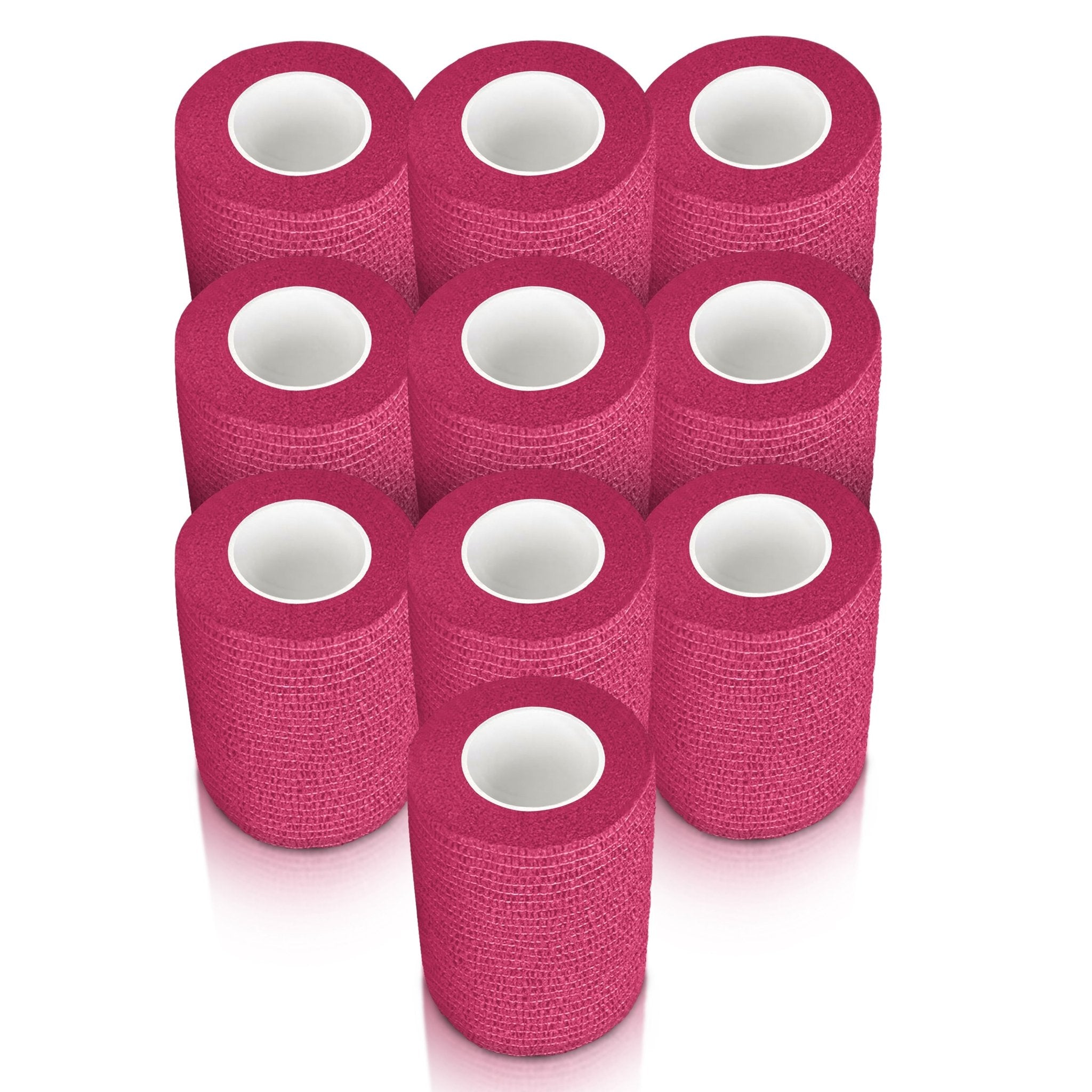 10 Pack Self - Adherent Cohesive Tape – 3" x 5 Yards Sports Bandage Rolls - ASA TECHMED