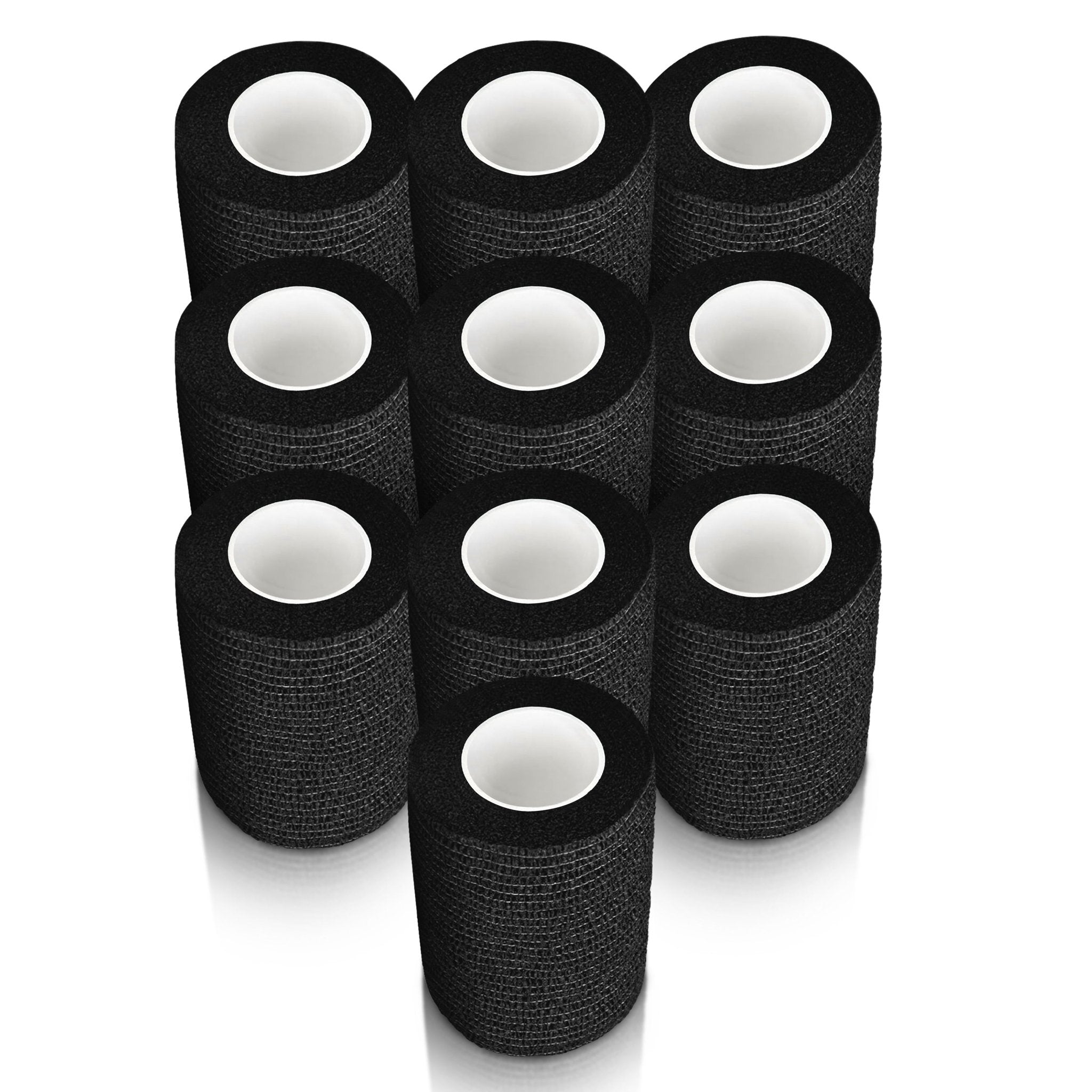 10 Pack Self - Adherent Cohesive Tape – 3" x 5 Yards Sports Bandage Rolls - ASA TECHMED