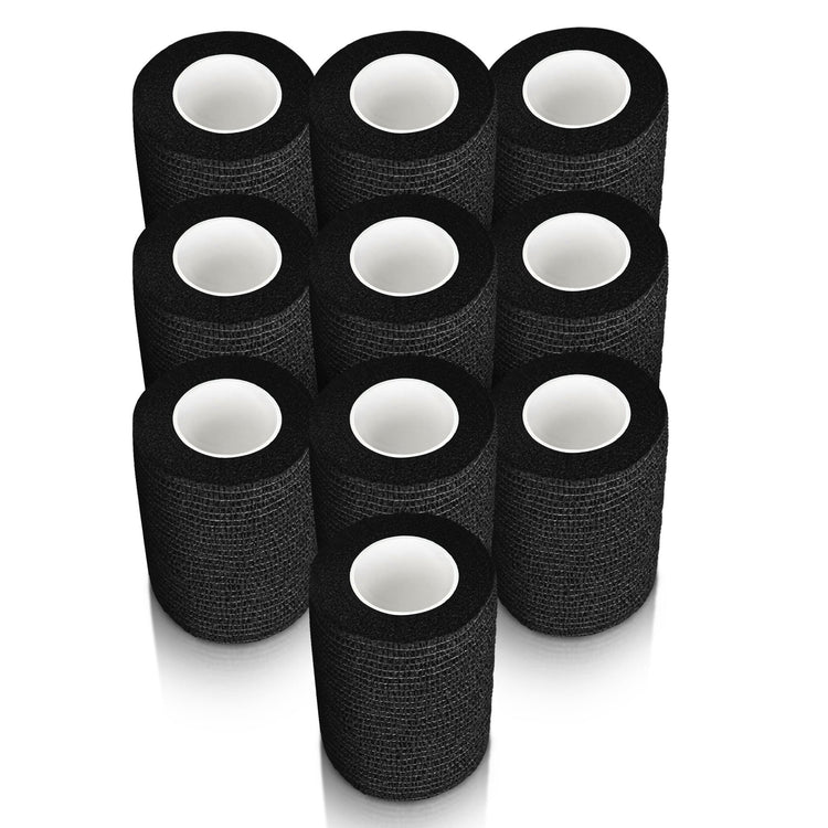 10 Pack Self - Adherent Cohesive Tape – 3" x 5 Yards Sports Bandage Rolls - ASA TECHMED