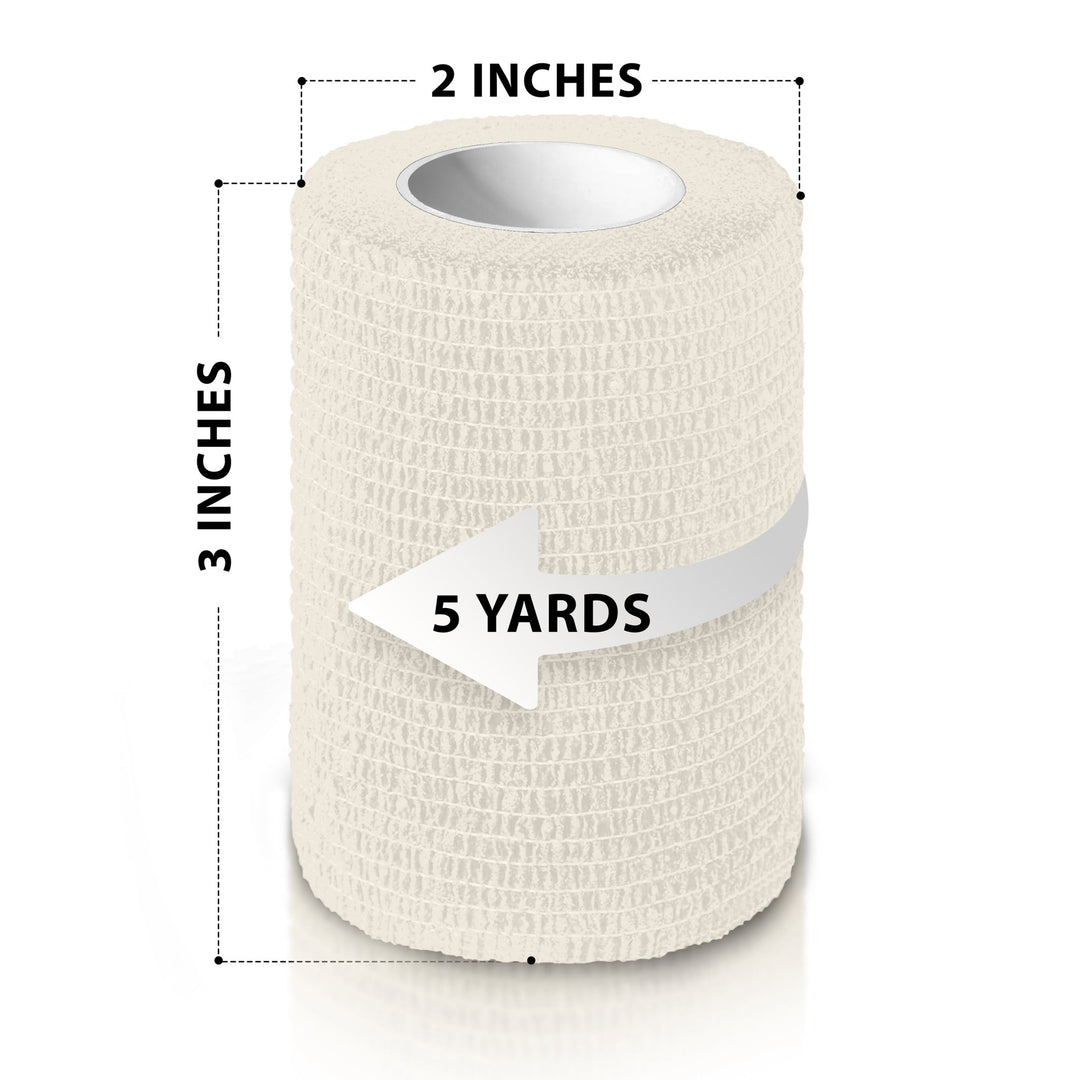 10 Pack Self - Adherent Cohesive Tape – 3" x 5 Yards Sports Bandage Rolls - ASA TECHMED