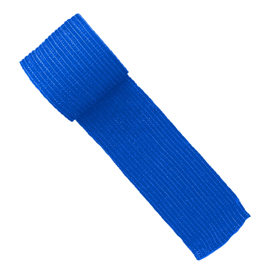Blue adhesive bandage wrap on a white background