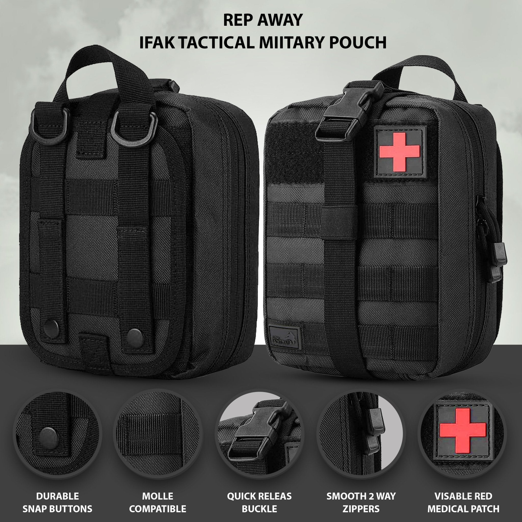 185 - Piece Emergency Survival Kit - Molle IFAK Pouch & First Aid Gear - ASA TECHMED