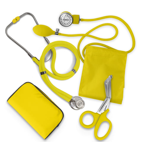 Nurse EMT Starter Pack Stethoscope, Blood Pressure Monitor and Trauma 7.5" EMT Shear Yellow Nurse Kits