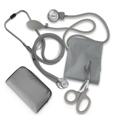 Nurse EMT Starter Pack Stethoscope, Blood Pressure Monitor and Trauma 7.5" EMT Shear Gray Nurse Kits