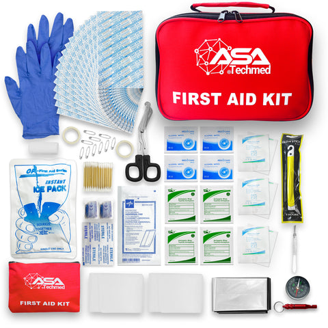 154 Piece All Purpose First Aid Kit Compact for Emergencies at Home, Workplace First Aid Kits