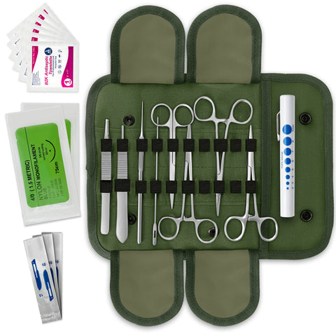 20 Pcs Quick Emergency Survival Kit, Military Style Surplus Response First Aid Kit Green Tactical / Trauma kits