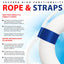 20 Inch Life Preserver Ring with Rope – Lightweight White & Blue Life Buoy – Coast Guard Approved for Lifeguards, Fishermen, Boaters, & Sailors - ASA TECHMED
