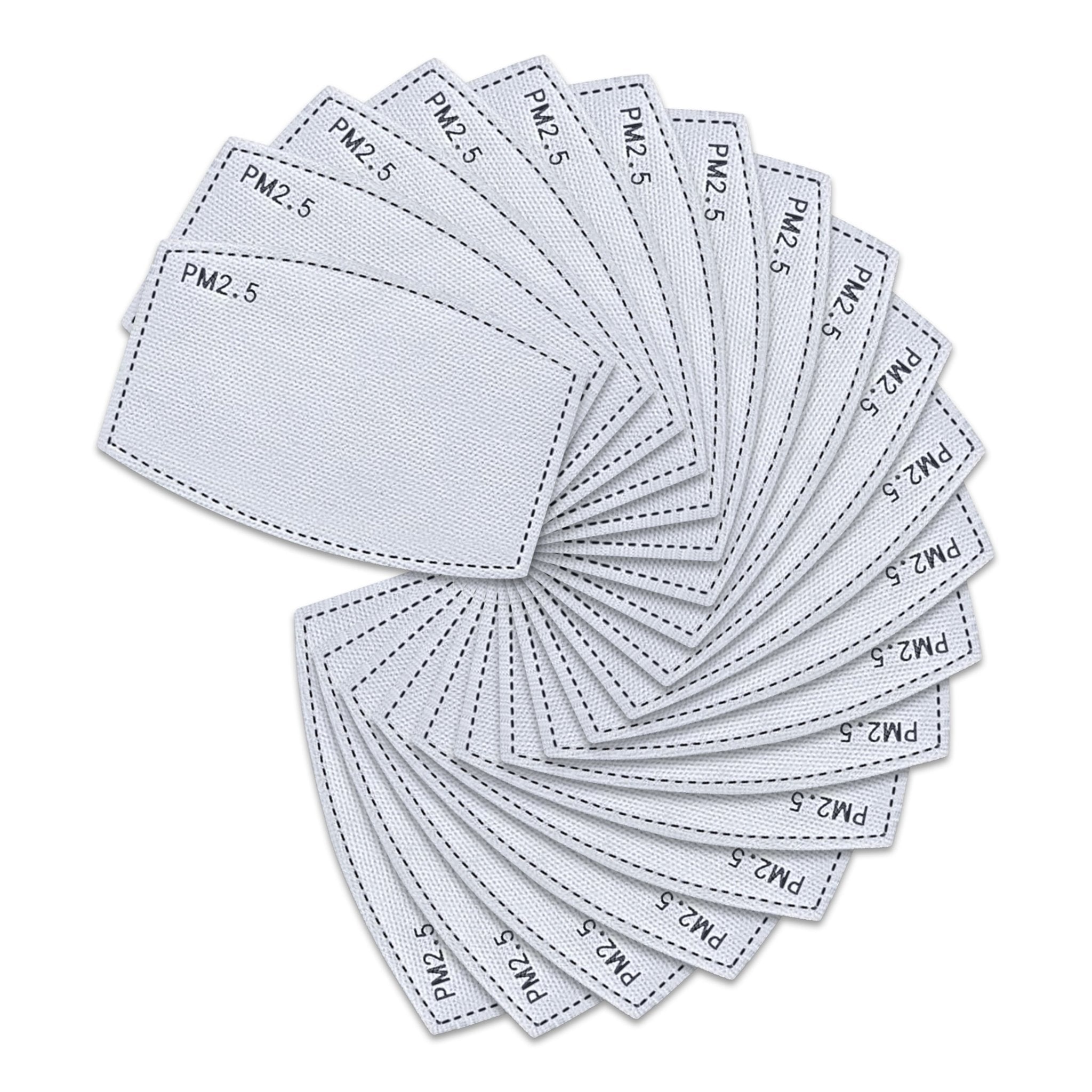 20 Pack PM2.5 Activated Carbon Filters - 5 Layer Mask Inserts - ASA TECHMED