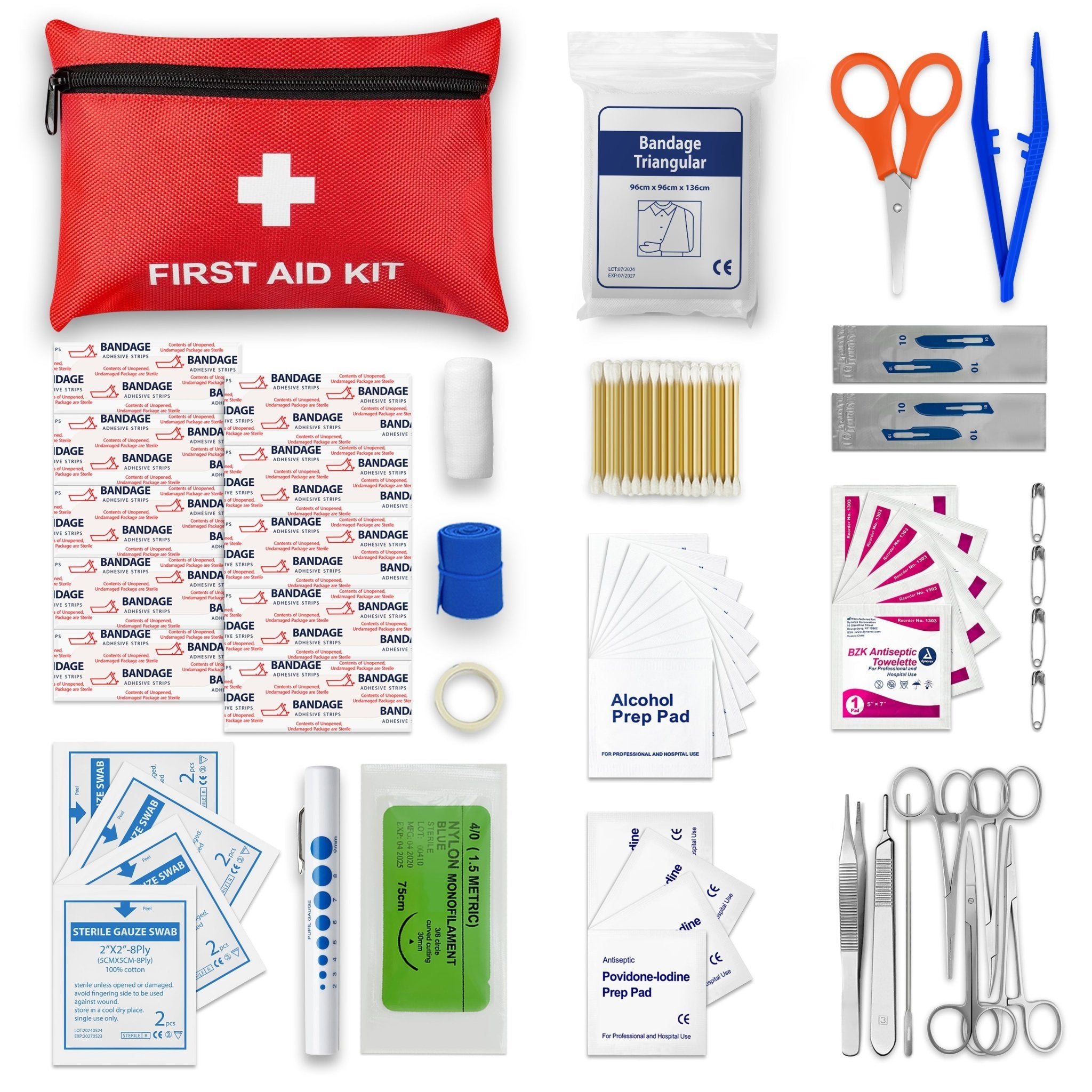 20-Piece Tactical Survival & First Aid Kit | Medical Set |ASA Techmed ...