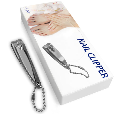 24 Pack Mini Nail Clippers - Stainless Steel Travel Keychain Set - ASA TECHMED