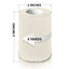 Roll of elastic bandage with measurements on a white background