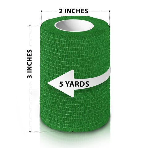 10 Pack Self-Adherent Cohesive Tape – 3" x 5 Yards Sports Bandage Rolls