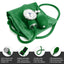Hunter Green blood pressure monitor with features highlighted on a white background