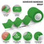Green adhesive bandage wrap with features highlighted on a white background