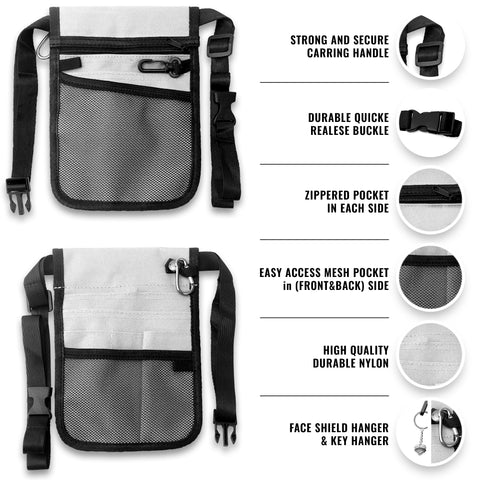 Medical Belt Utility Kit, Nurse Pro Pocket Organizer Pouch Hip Bag for EMT, CNA, NP, PA Nurse Kits
