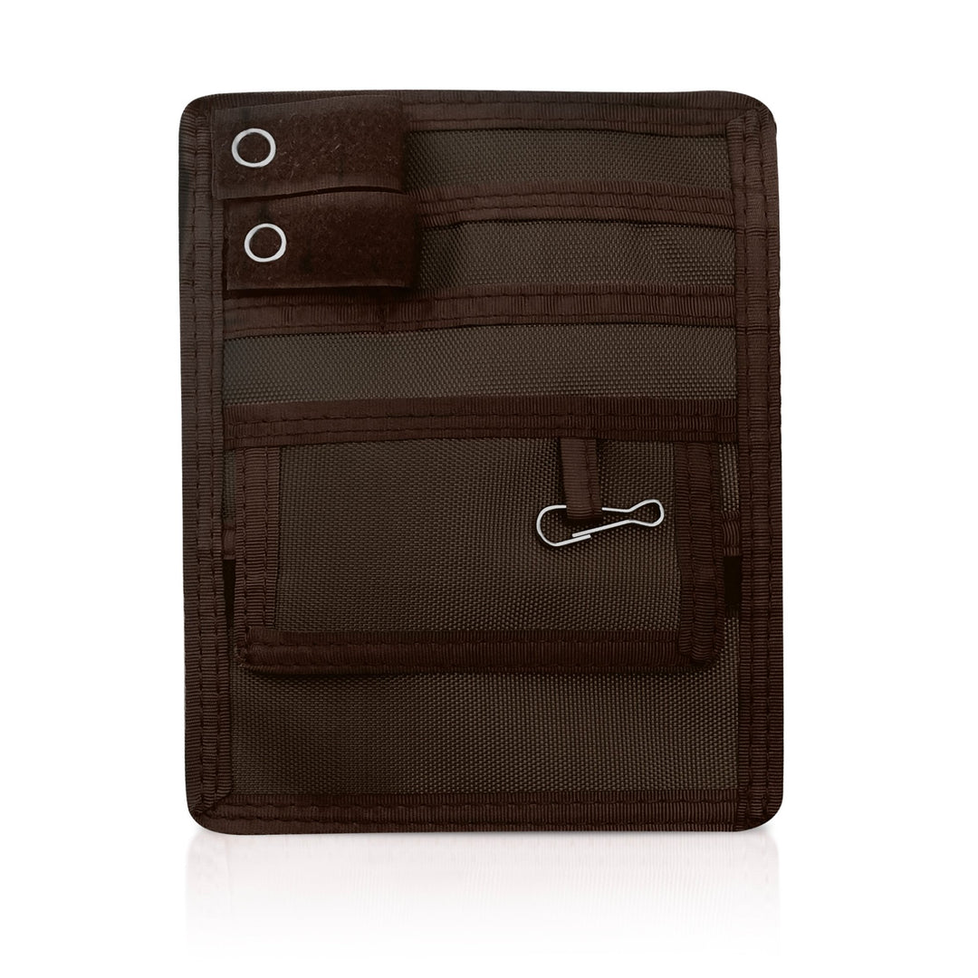 Brown 4-Pocket Nurse Organizer Pouch for Medical Tools