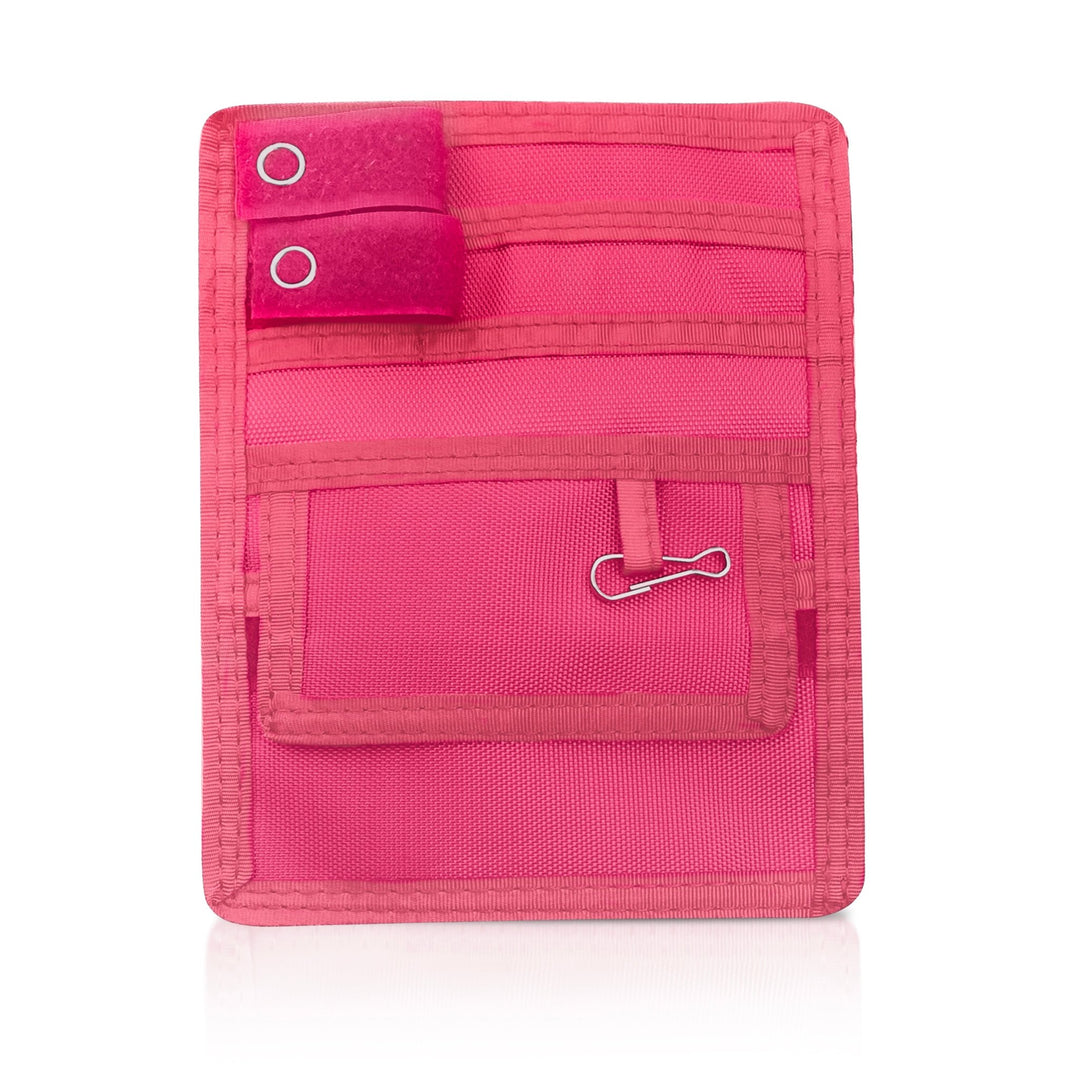 Hot Pink 4-Pocket Nurse Organizer Pouch for Medical Tools