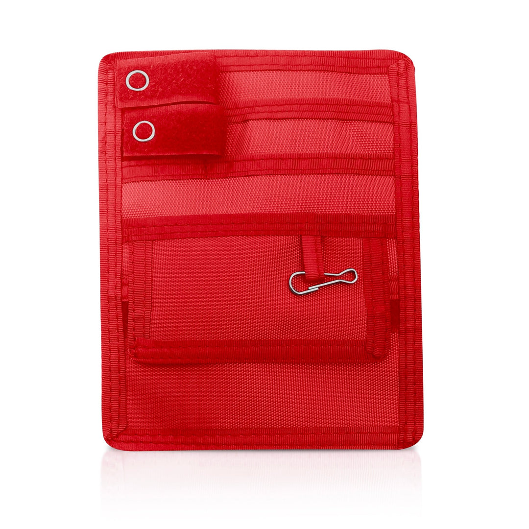 Red 4-Pocket Nurse Organizer Pouch for Medical Tools