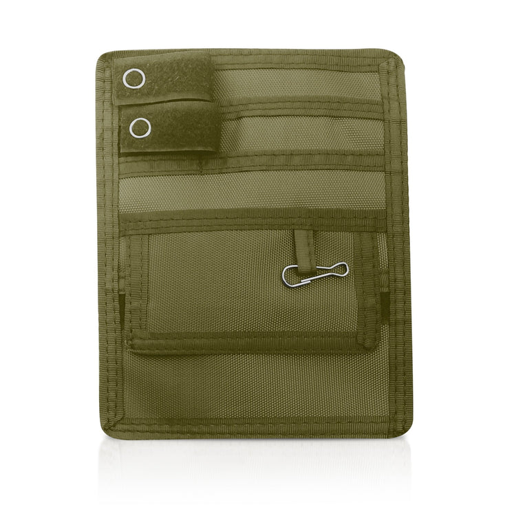 Olive Green 4-Pocket Nurse Organizer Pouch for Medical Tools