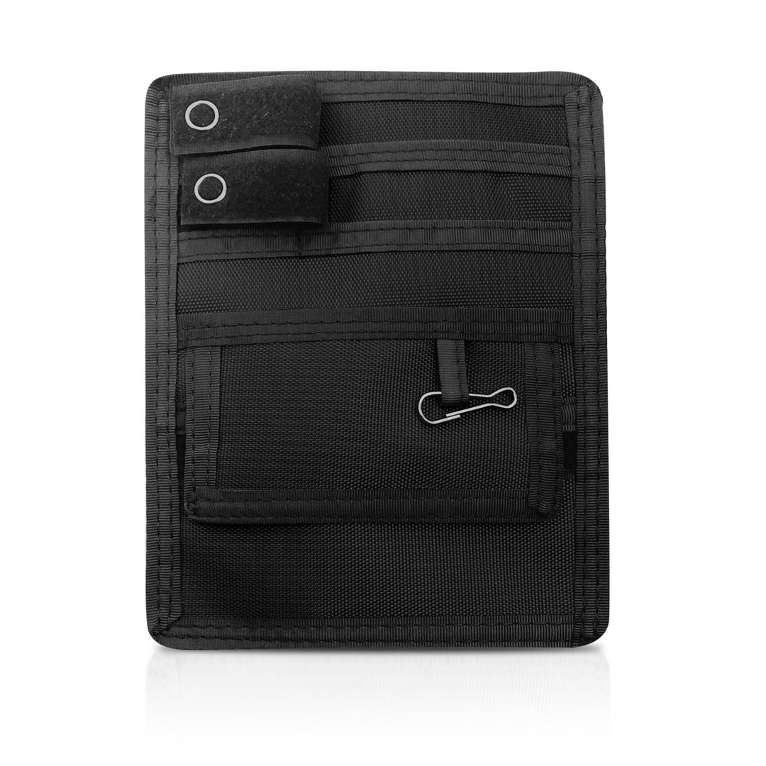 Black 4-Pocket Nurse Organizer Pouch for Medical Tools