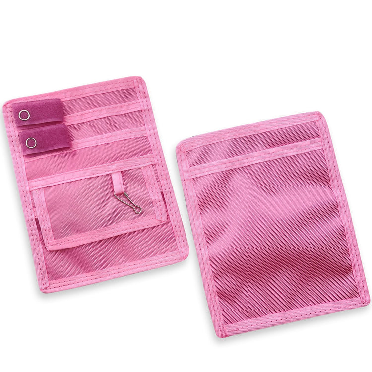 Two Light Pink fabric pouches displayed against a clean white background, showcasing both the front and back views for a clear look at design and detailing.