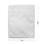 White pouch with mesh pocket and measurements on a white background