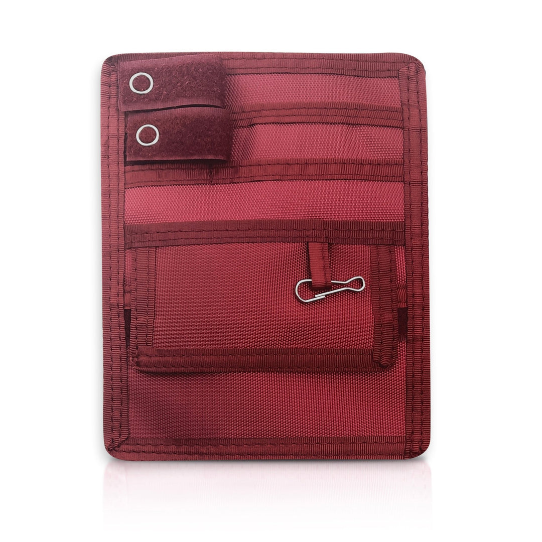 Burgundy 4-Pocket Nurse Organizer Pouch for Medical Tools