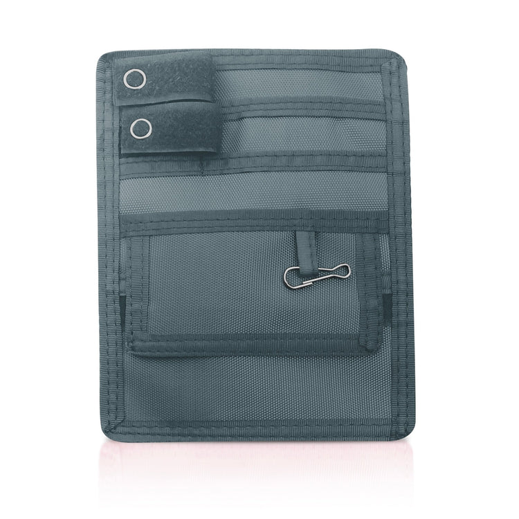 Gray 4-Pocket Nurse Organizer Pouch for Medical Tools