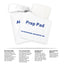 A product highlight image for "Alcohol Prep Pad" packets. One packet is torn open to show the wipe inside. Text at the bottom details the "Air Tight Seal," "70% Concentration" of alcohol, and "Anti-Bacterial Protection."