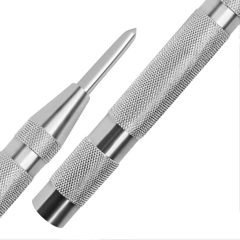 5" Center Punch Spring Loaded - Durable, Multi - Surface Use, Essential Metal Fabrication Tools for Metalworkers, Carpenters - Accurate Punch Center & Woodworking Tool - ASA TECHMED