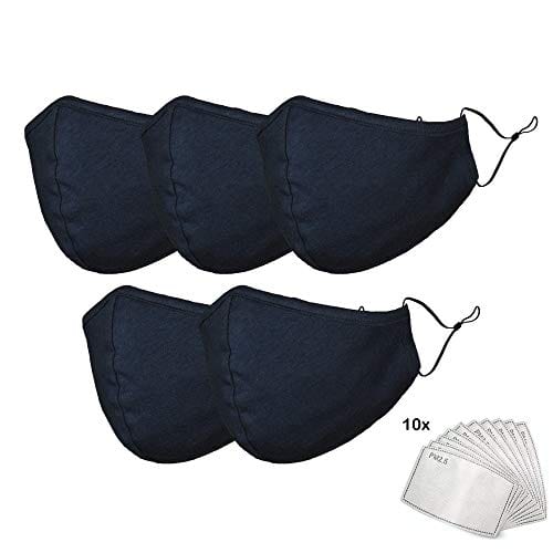 5 Pack Reusable Cloth Face Masks - Washable Cover - ASA TECHMED