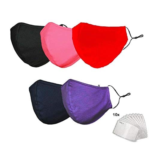 5 Pack Reusable Cloth Face Masks - Washable Cover - ASA TECHMED
