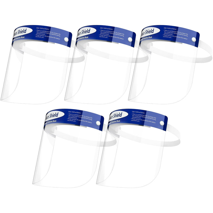 5 - Pack Safety Face Shield - Transparent Anti - Fog Full Face Visor - ASA TECHMED